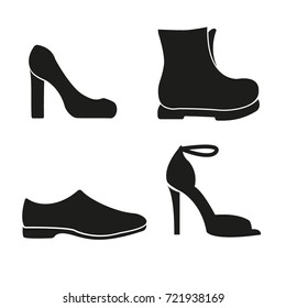 Set of shoes line vector icons. Men shoes and women shoes, footwear linear icons. Vector illustration