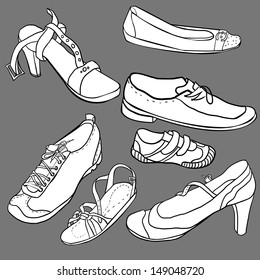 Set of shoes, vector illustration