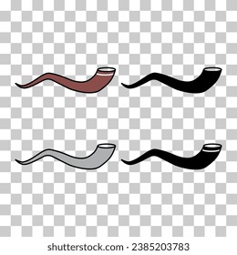 Set of Shofar horn icon, graphic religion design symbol, ritual web sign vector illustration .