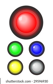 Set of shone buttons with a board. Vector. Without mesh.