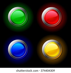 Set of shone color buttons