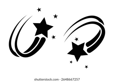 set of shooting star icon.  shooting star icon.