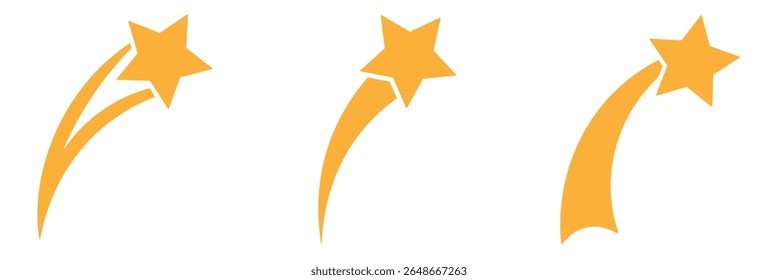 set of shooting star icon.  shooting star icon.
