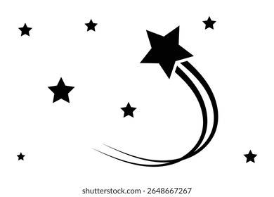set of shooting star icon.  shooting star icon.