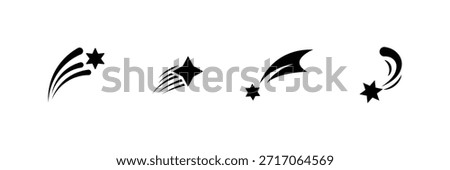 
Set of shooting star icon collection. 
 rising star, falling star symbol. Star icon set . eps 10