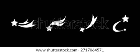 
Set of shooting star icon collection. 
 rising star, falling star symbol. Star icon set . eps 10