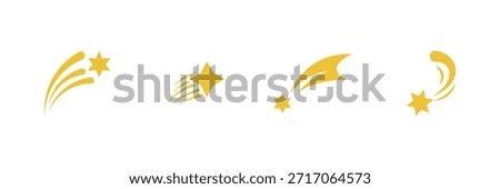 
Set of shooting star icon collection. 
 rising star, falling star symbol. Star icon set . eps 10