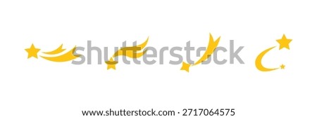 
Set of shooting star icon collection. 
 rising star, falling star symbol. Star icon set . eps 10