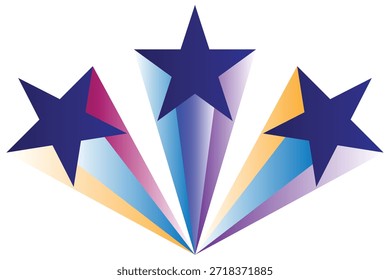 Conjunto de icono de estrella fugaz e icono de brillo. icono de estrella.