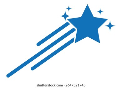 set of shooting star. Stylized  star shooting upwards.