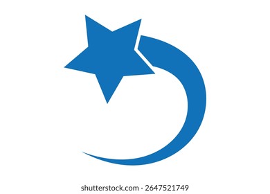 set of shooting star. Stylized  star shooting upwards.