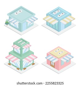 Conjunto de taller de estilo isométrico 3d. Ilustración vectorial.