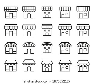 Set of shop icons in modern thin line style. High quality black outline commerce symbols for web site design and mobile apps. Simple shopping pictograms on a white background.