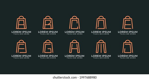 Set of shop letter logo concept. Logo can be used for icon, brand, identity, store, creative, bag, and business company