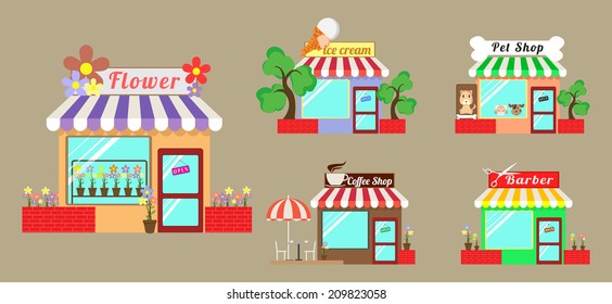 set shop service vector