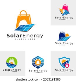Set of Shop Solar logo vector template, Creative Solar panel energy logo design concepts