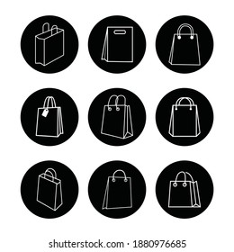 Set of shopping bag icon design vector illustration