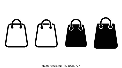 Conjunto de vetor de ícones de saco de compras.