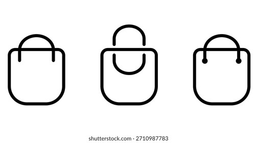 Conjunto de vetor de ícones de saco de compras.