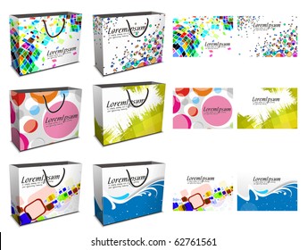 Set of shopping bag isolated on white background.