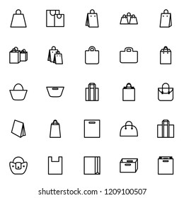 Set of shopping bag line icons