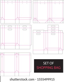 Set Shopping Bag Vector Stock Vector (Royalty Free) 1555499915 ...
