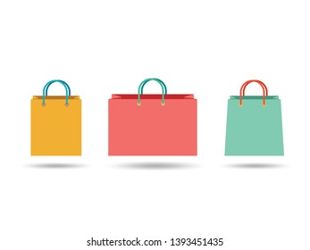 set of shopping bag vector illustration