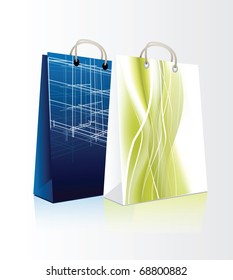 Set of shopping bags in editable format
