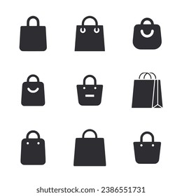 set of shopping bags icon