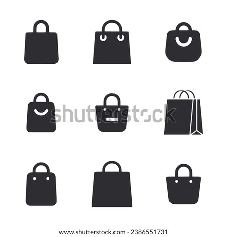 set of shopping bags icon