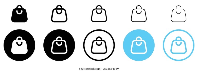 Set of Shopping bags icons. Packages, Cary Bag, marketing, shop bag symbol. Vector Illustration.