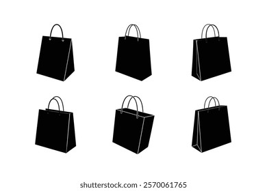 set of shopping bags  silhouette 