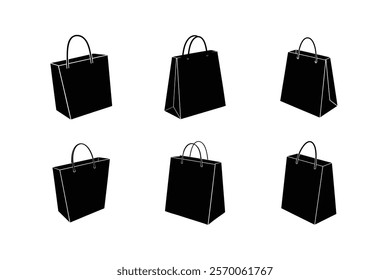 set of shopping bags  silhouette 