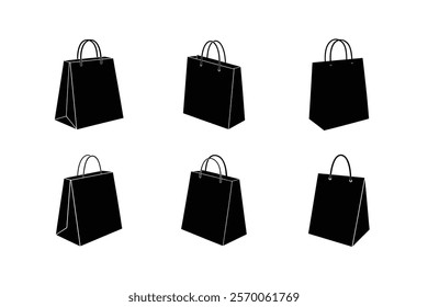 set of shopping bags  silhouette 