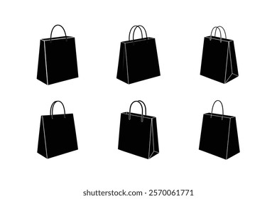 set of shopping bags  silhouette 