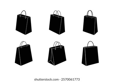 set of shopping bags  silhouette 