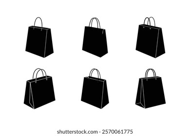 set of shopping bags  silhouette 