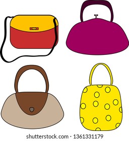 set of shopping bags vector