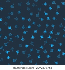Set Shopping cart, Add to, with cursor and Refresh shopping on seamless pattern. Vector