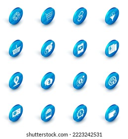 Set Shopping Cart, Chain link, Lead management, canket, Cash location, Money and diagrama graph, Financial news y Mobile phone like with cardiicon. Vector