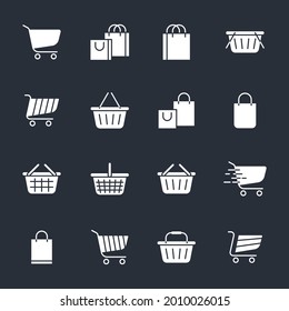set of shopping cart elements symbol template for graphic and web design collection logo vector illustration