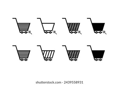 Set of shopping cart icon vector design template for business