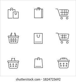 Set of shopping cart icons. Collection of web icons for online store, from various cart icons in various shapes.