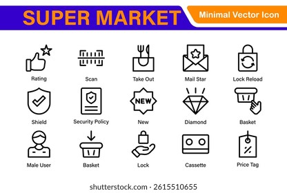 Set of shopping cart icons. Collection of web icons for online store, from various cart icons in various shapes. Shopping outline icon set.