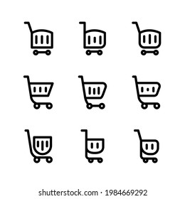 Set of shopping cart icons Design Template. Illustration vector graphic. simple flat icon isolated on white background. Perfect for your web site design, logo, app, UI