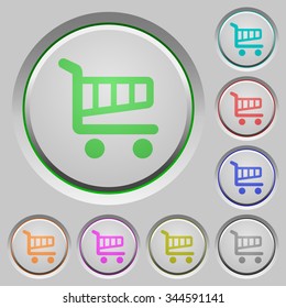 Set of shopping cart sunk push buttons. Well-organized layer, color swatch and graphic style structure. Easy to recolor.