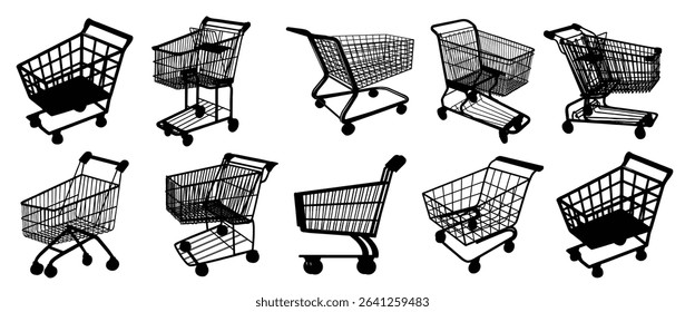 Set of shopping cart vector
