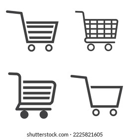 set Shopping cart vector icon, flat design