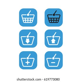 Set of Shopping CartVector Line Icons.remove and favorite signs
