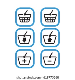 Set of Shopping CartVector Line Icons.remove and favorite signs